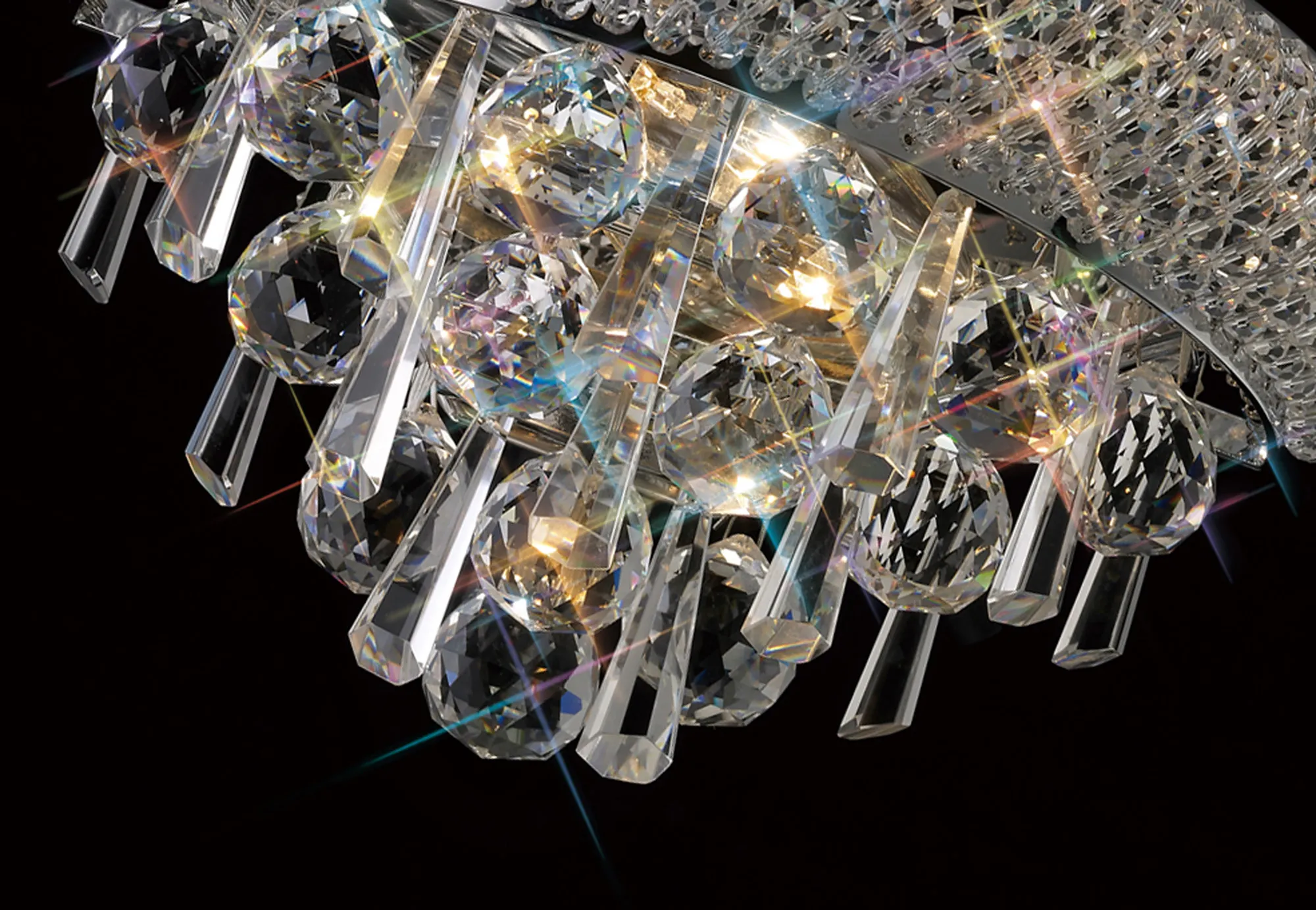 Alexandra Polished Chrome Crystal Wall Lights Diyas Wall Washers